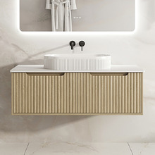 Colette 1200mm Wall Hung Single Vanity with Stone Countertop
